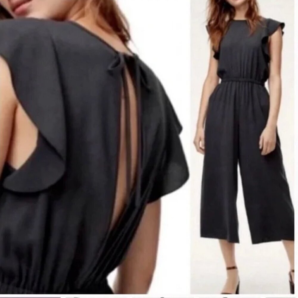 Aritzia Wilfred Fleurette Grey Wide Leg Jumpsuit sz XS